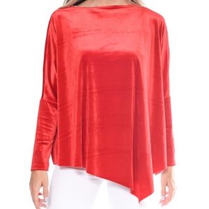 Asymmetrical Velvet Dip Top
